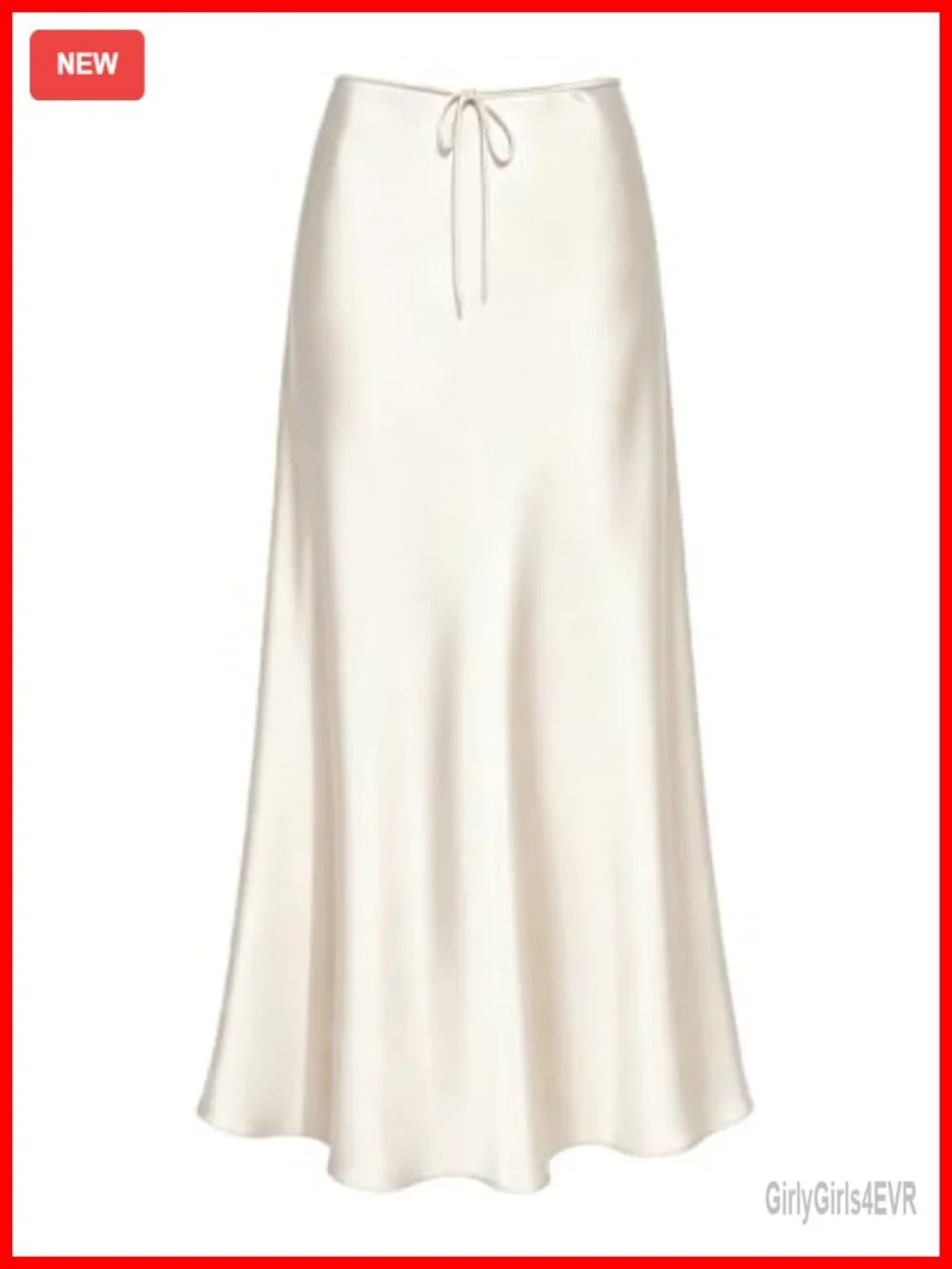 Women Satin Silk Maxi Skirt Drawstring High Waisted Flowy A-Line